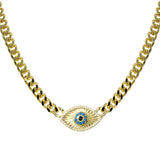 Evil Eye Cuban Link Necklace