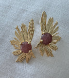 Gold and Natural Stone Feather Style Stunners