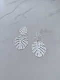 Double Metallic Monstera Earrings
