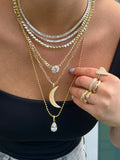 Fluted Crescent Moon Charm