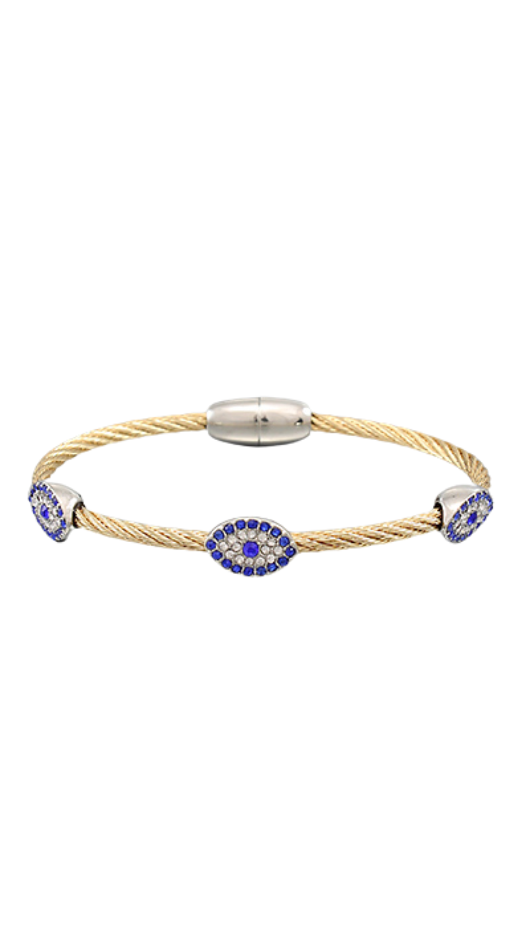 Magnetic Closure Triple Evil Eye Bracelet