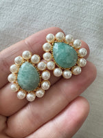 Natural Stone Teardrops with Pearls
