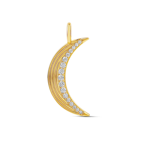 Fluted Crescent Moon Charm