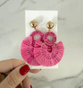 Fuchsia Fan Earrings