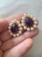 Natural Stone Teardrops with Pearls