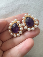 Natural Stone Teardrops with Pearls