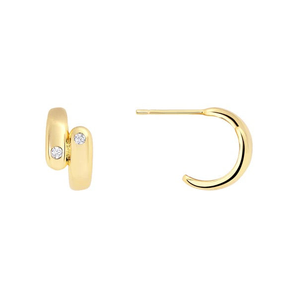 Double-ish Gold Mini Hoop 0309