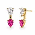 Pear Shaped Double Teardrop Studs