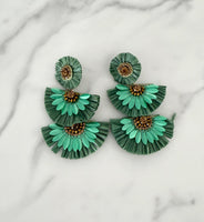 Green Statement Earrings