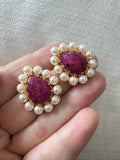 Natural Stone Teardrops with Pearls