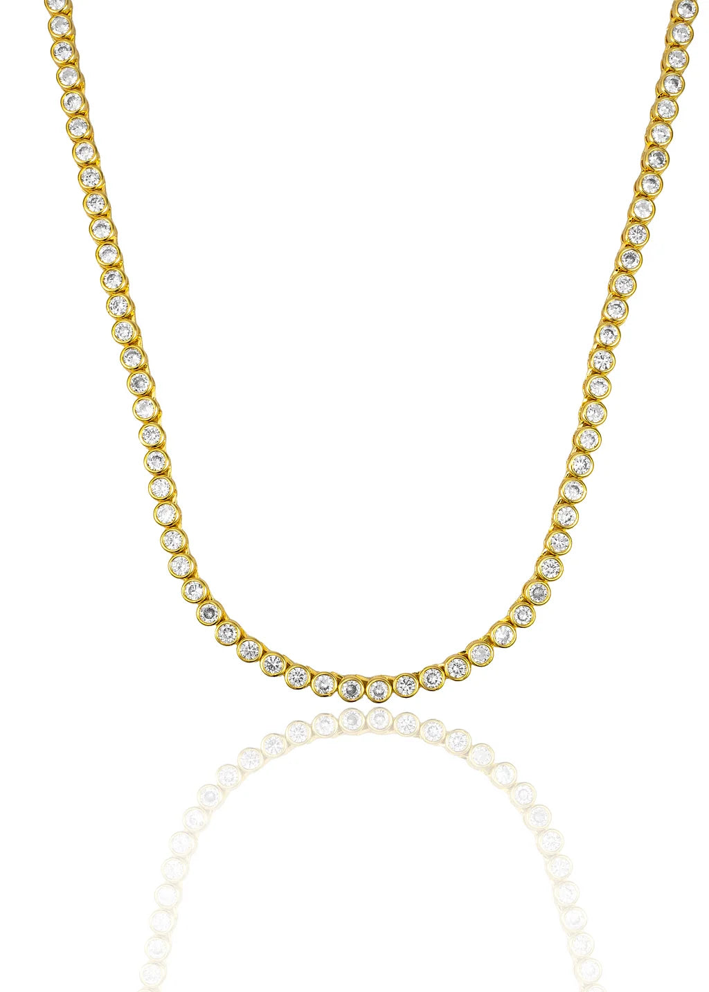 Round Halo Tennis Necklace