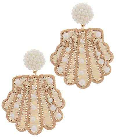 Straw Shells with Pearl Details