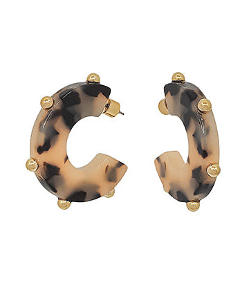 Tortoise Hoops with Gold Details