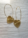 Gold Heart Hoops