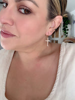 Freshwater Pearl Cross Hoops