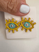 Evil Eye Beaded Studs