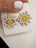 Evil Eye Beaded Studs