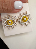 Evil Eye Beaded Studs