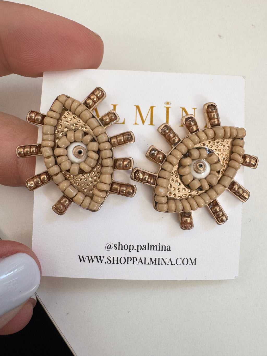 Evil Eye Beaded Studs