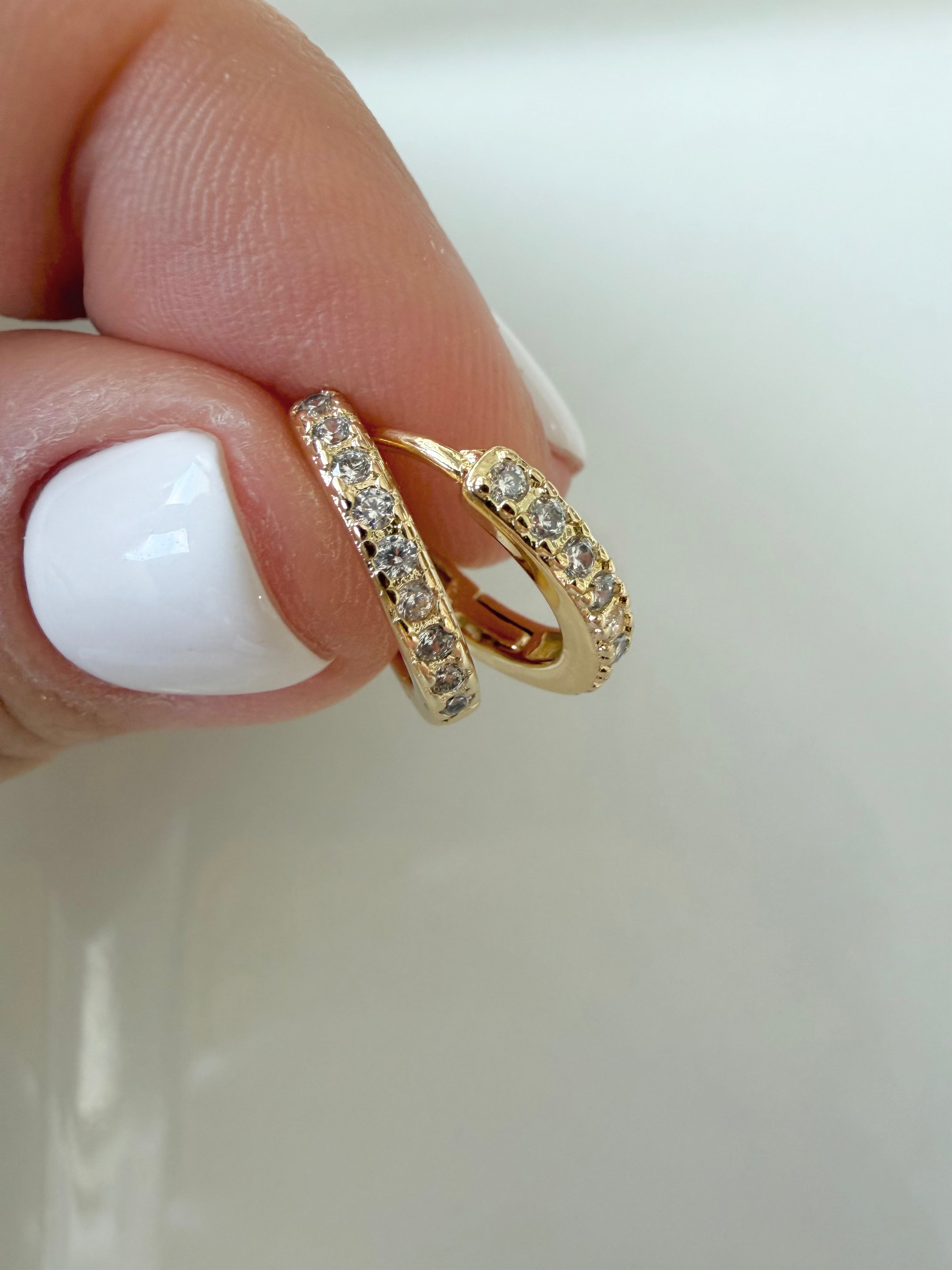 Mini Diamond Hoop Huggie