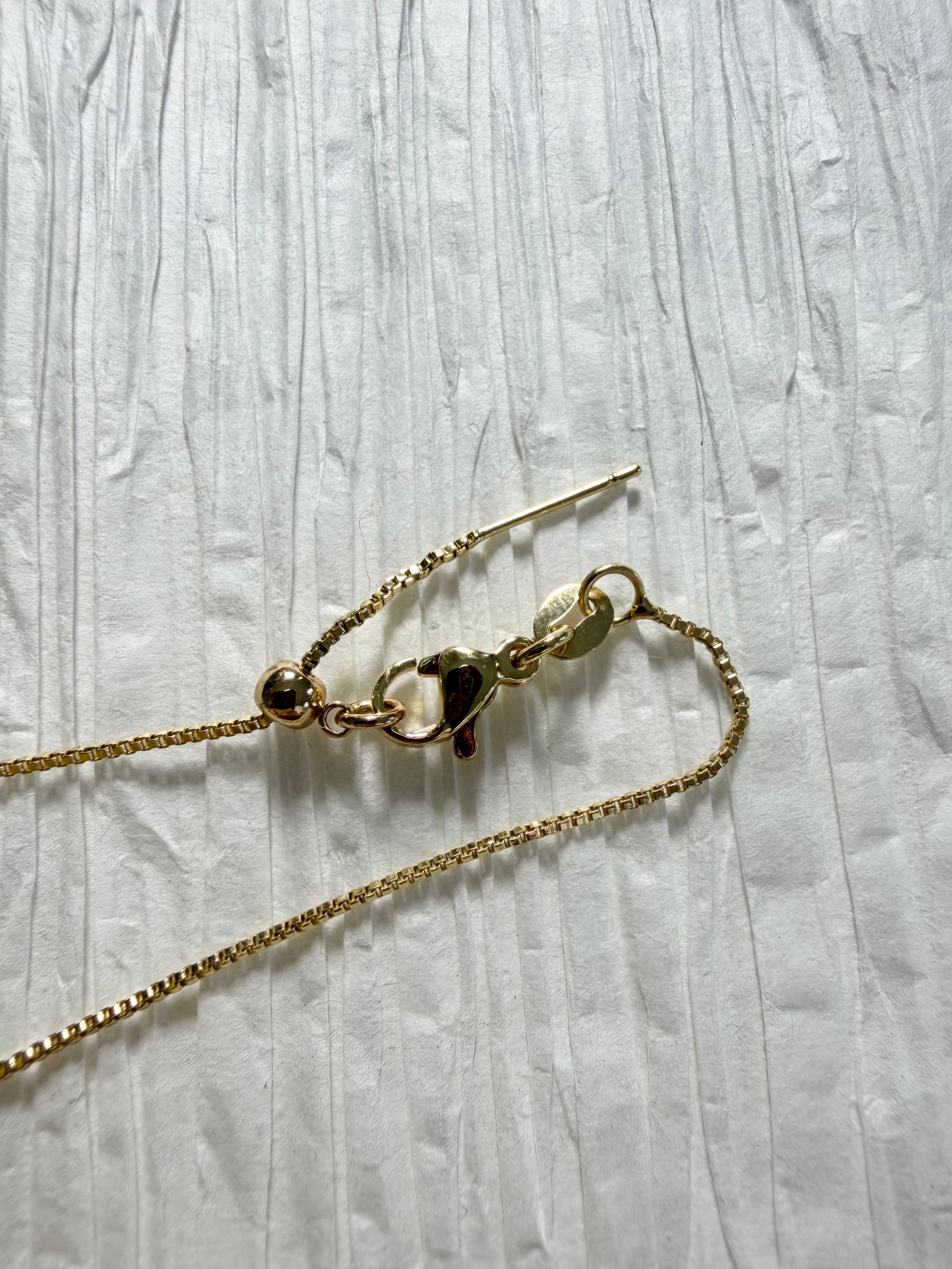 Gold Dipped Diamond Square Necklace
