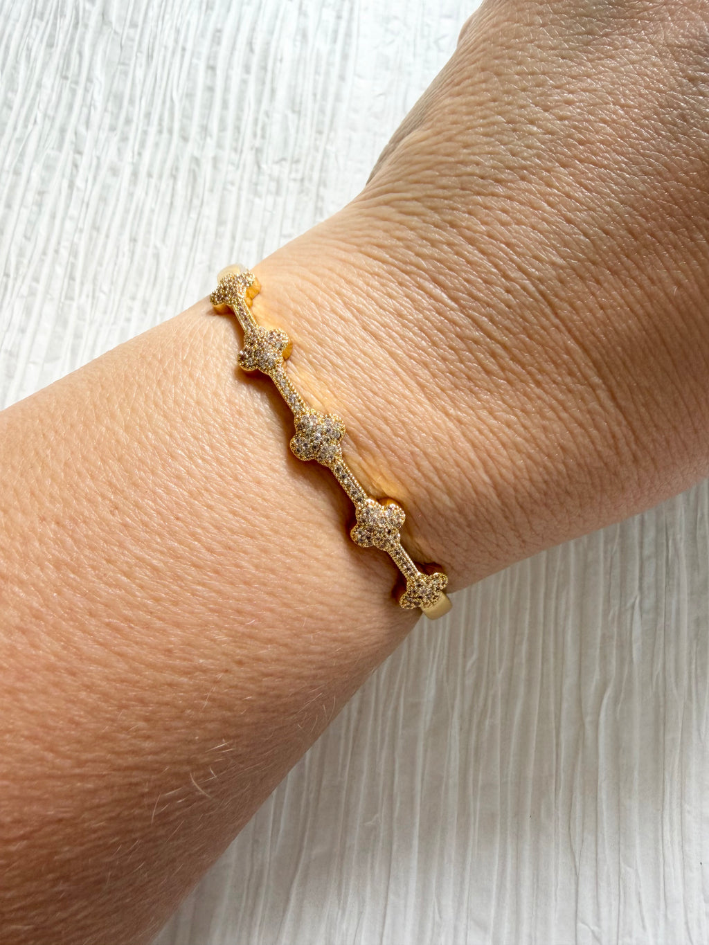Gold Dipped 5 Clover Bracelet