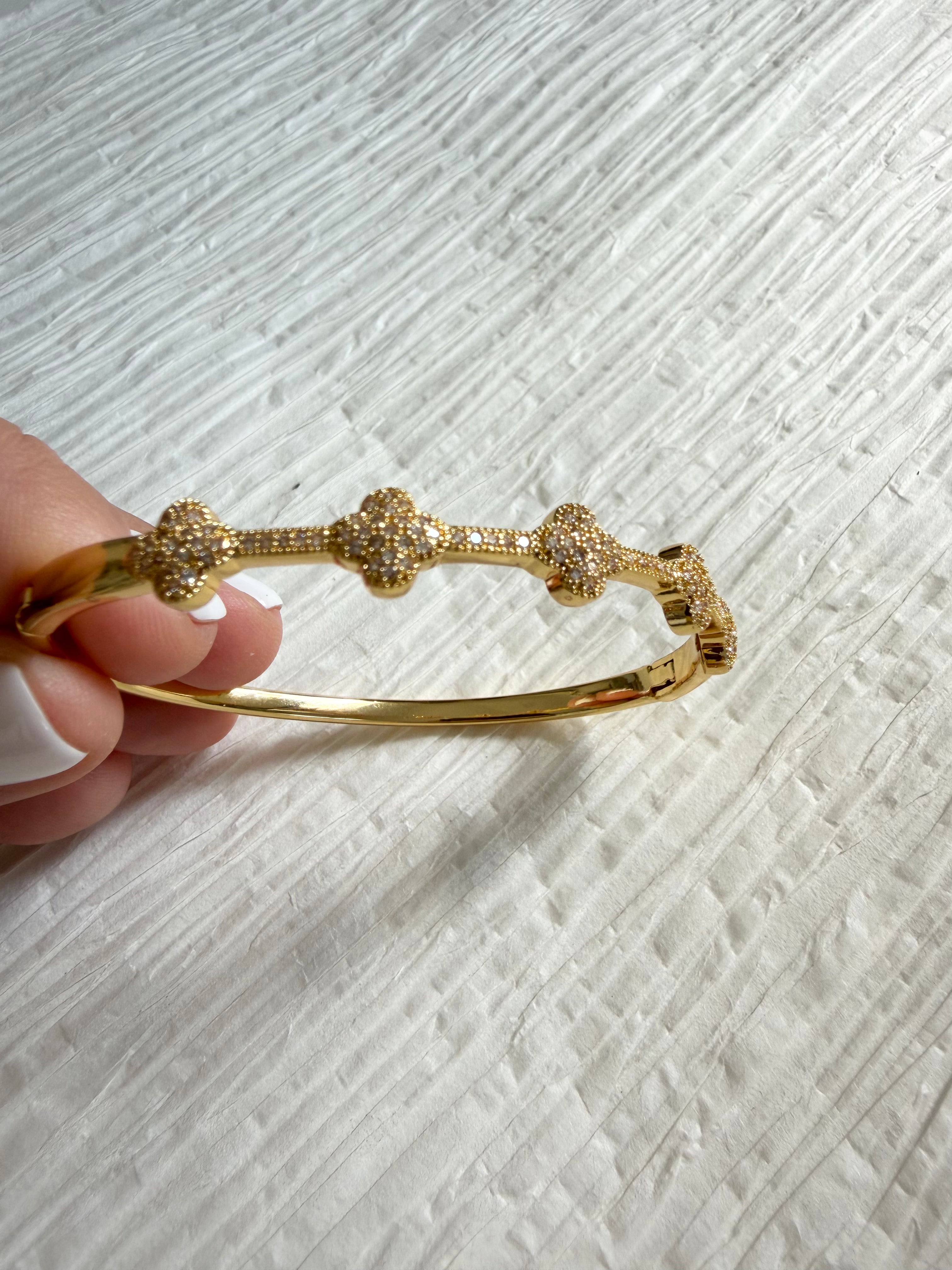 Gold Dipped 5 Clover Bracelet