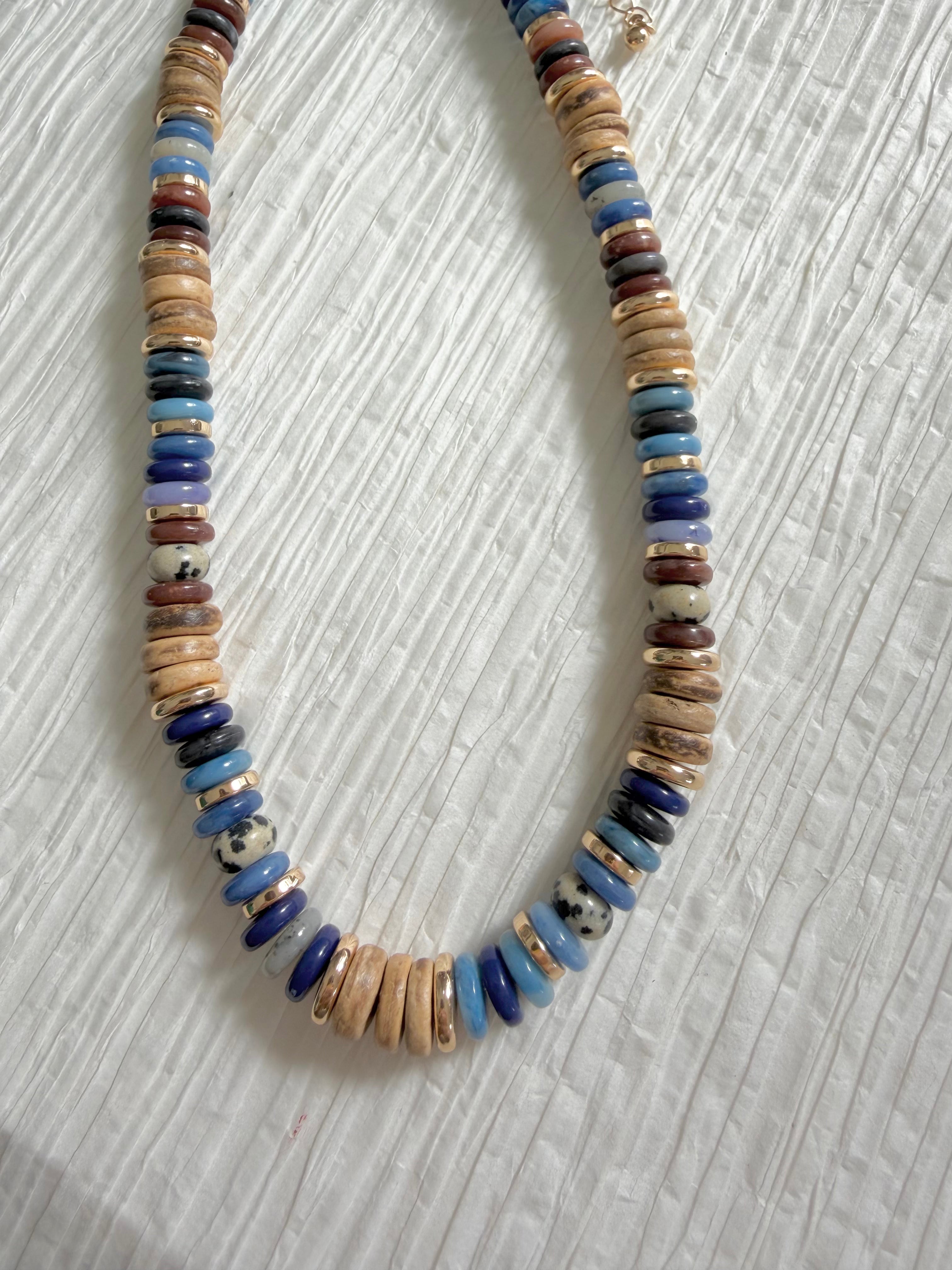 Navy and Natural Necklace