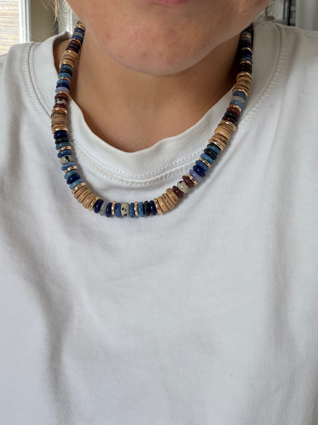 Navy and Natural Necklace