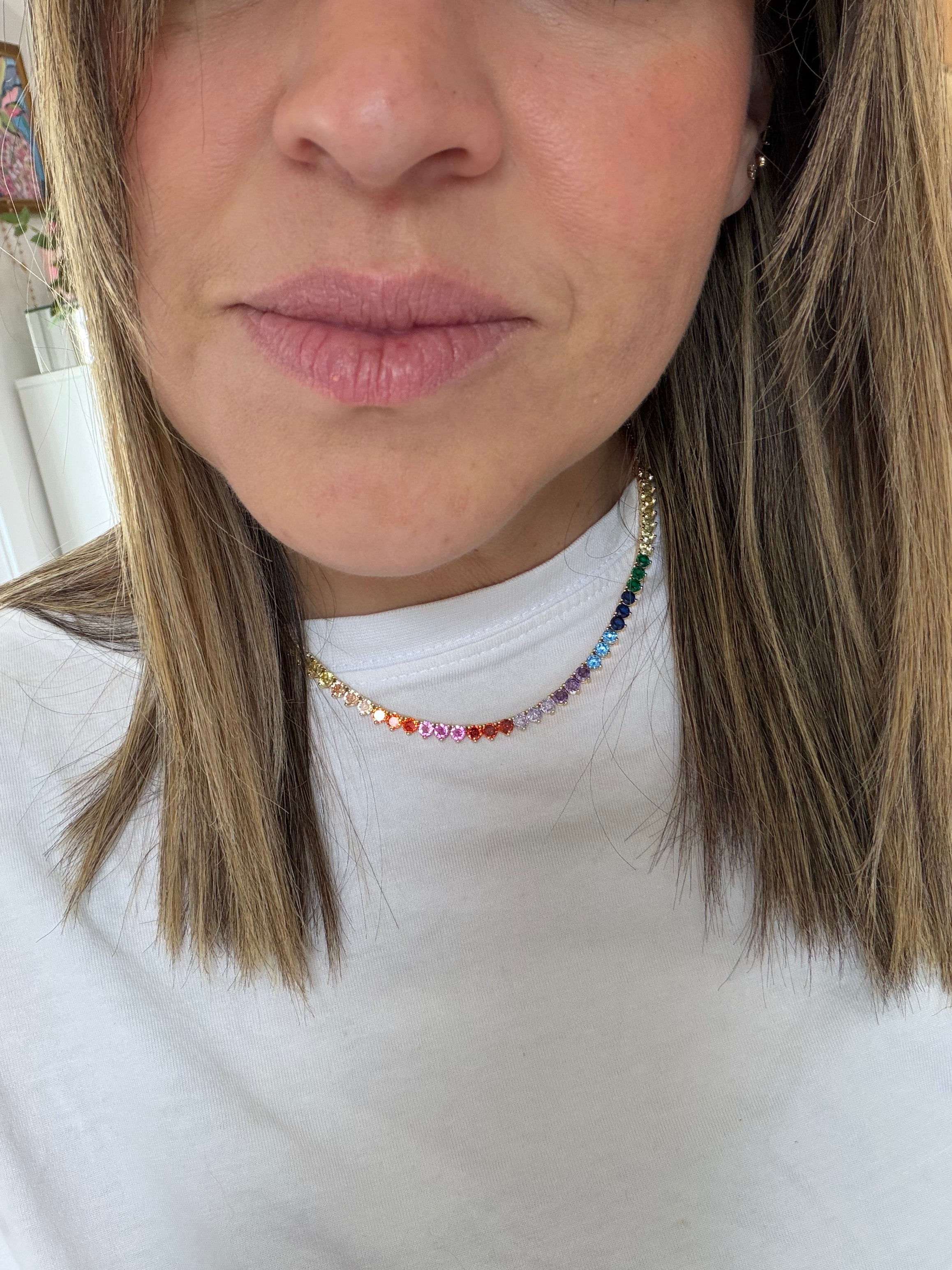 Rainbow Tennis Necklace