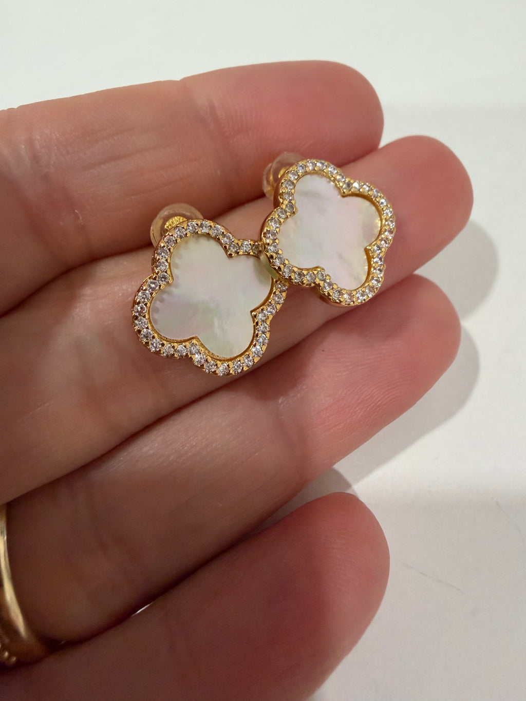 Clover and CZ Studs
