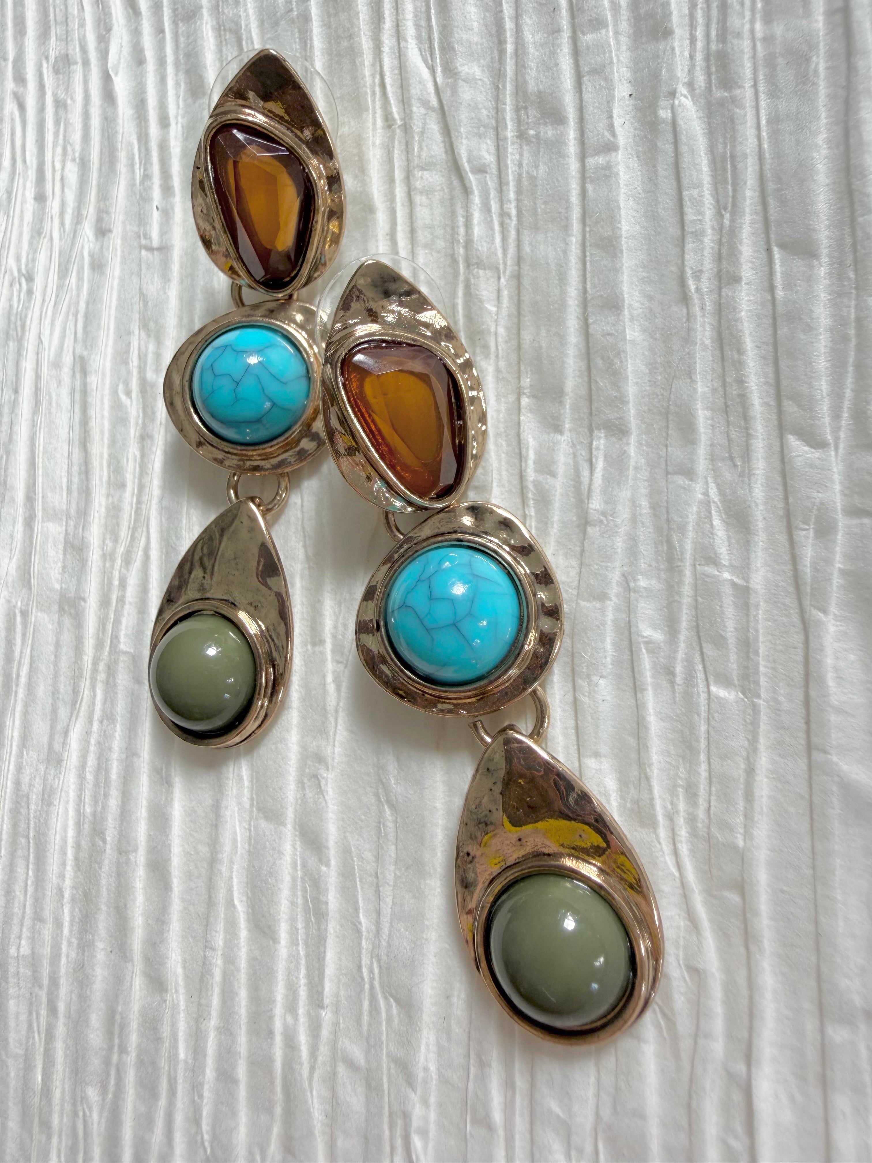 Turquoise but make it Fall Earrings