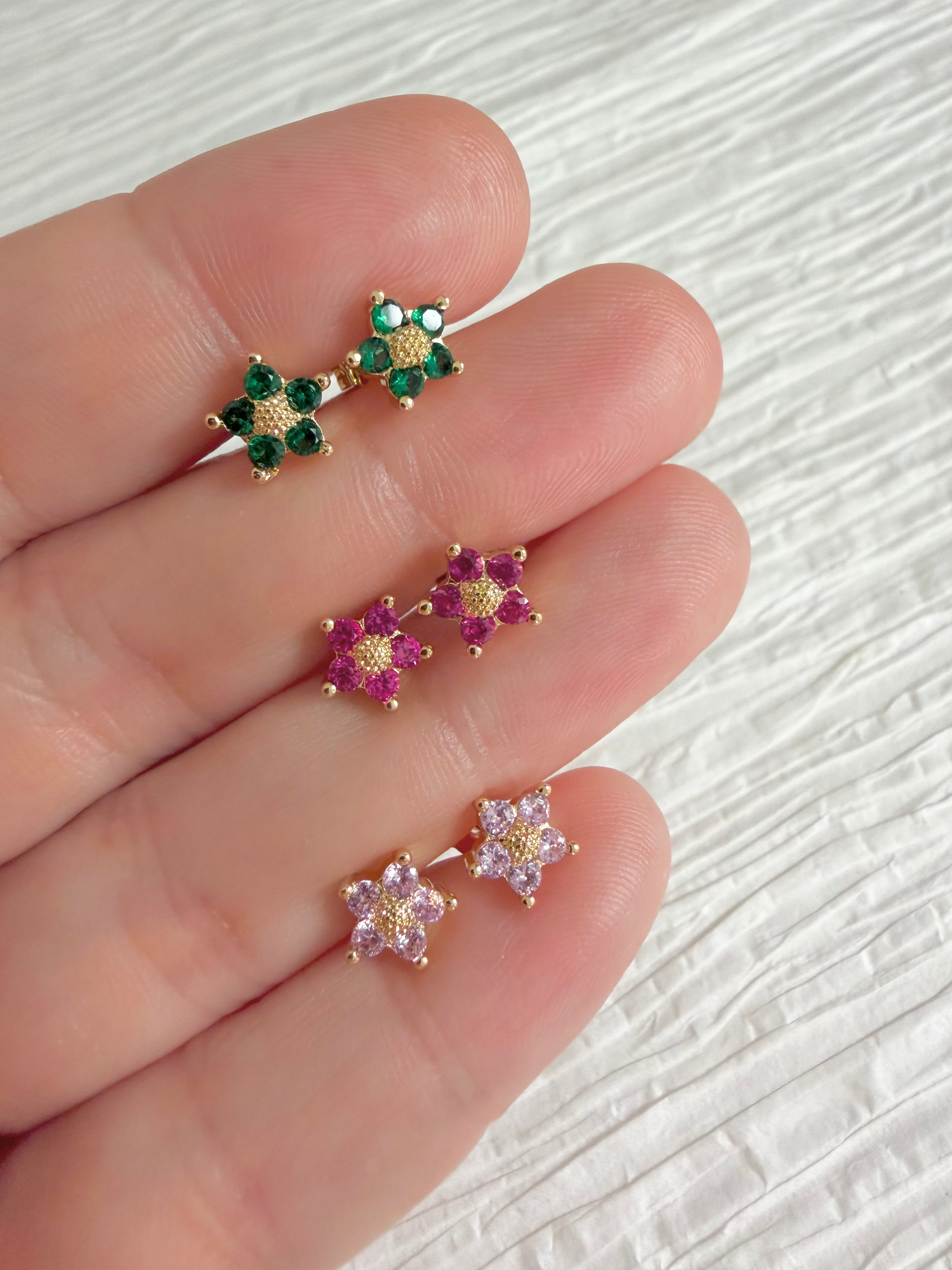 Mini Colored Flower Studs