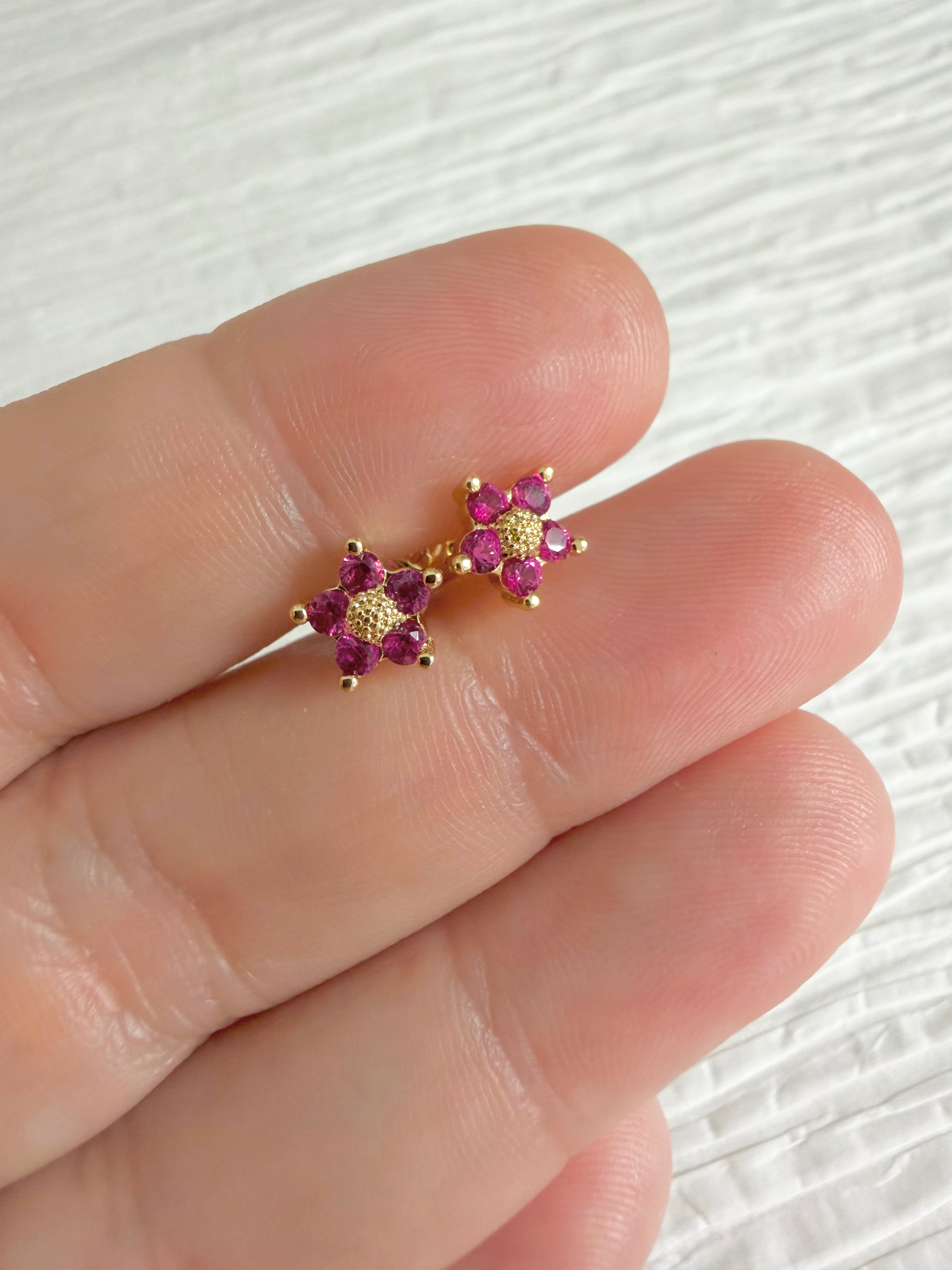 Mini Colored Flower Studs