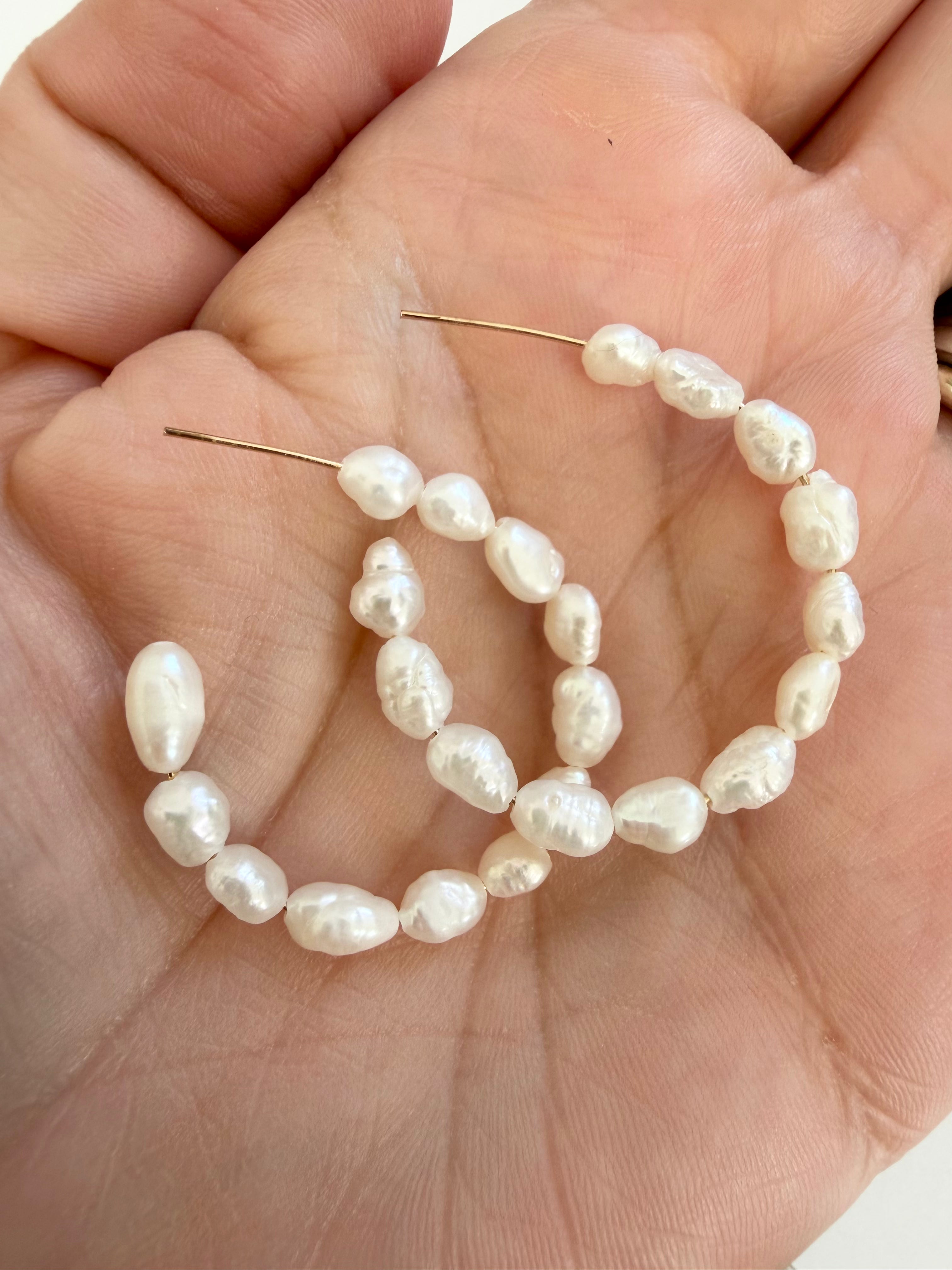 Small Freshwater Pearl Hoop