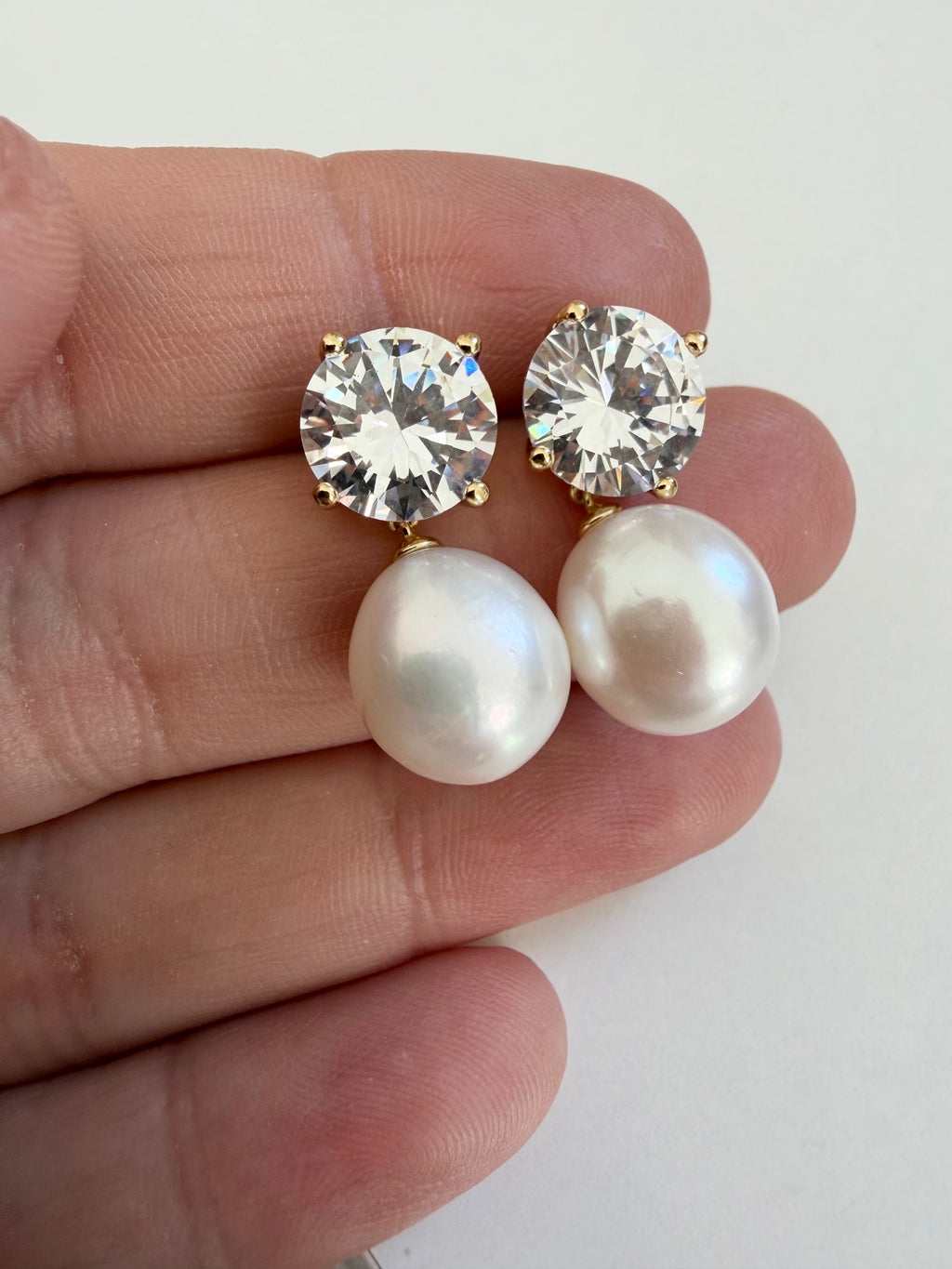 Freshwater Pearl and Diamond Drop