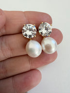 Freshwater Pearl and Diamond Drop