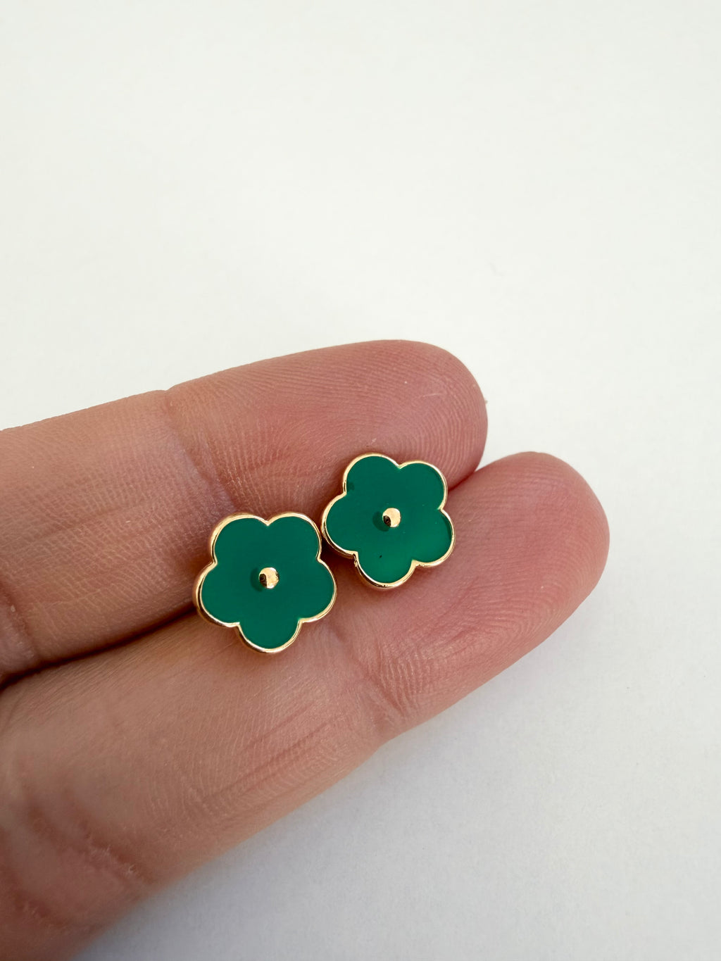 Goldfilled Enamel Daisy Studs