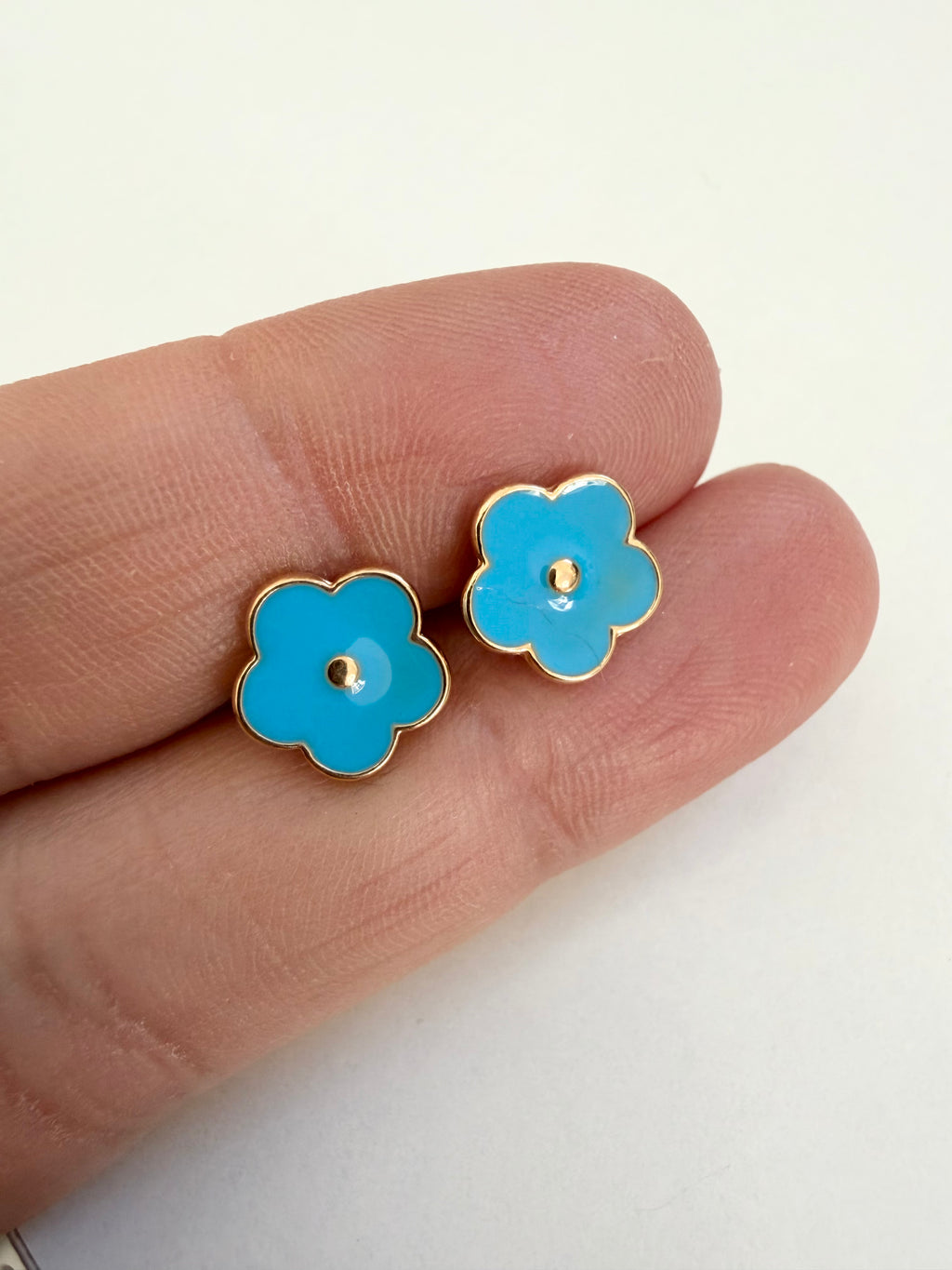 Goldfilled Enamel Daisy Studs