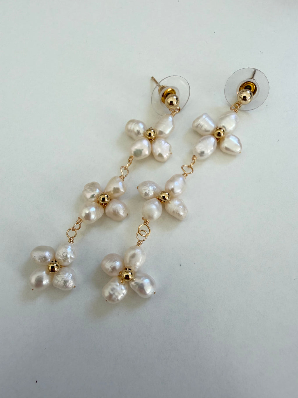 Triple Freshwater Pearl Flower Drops