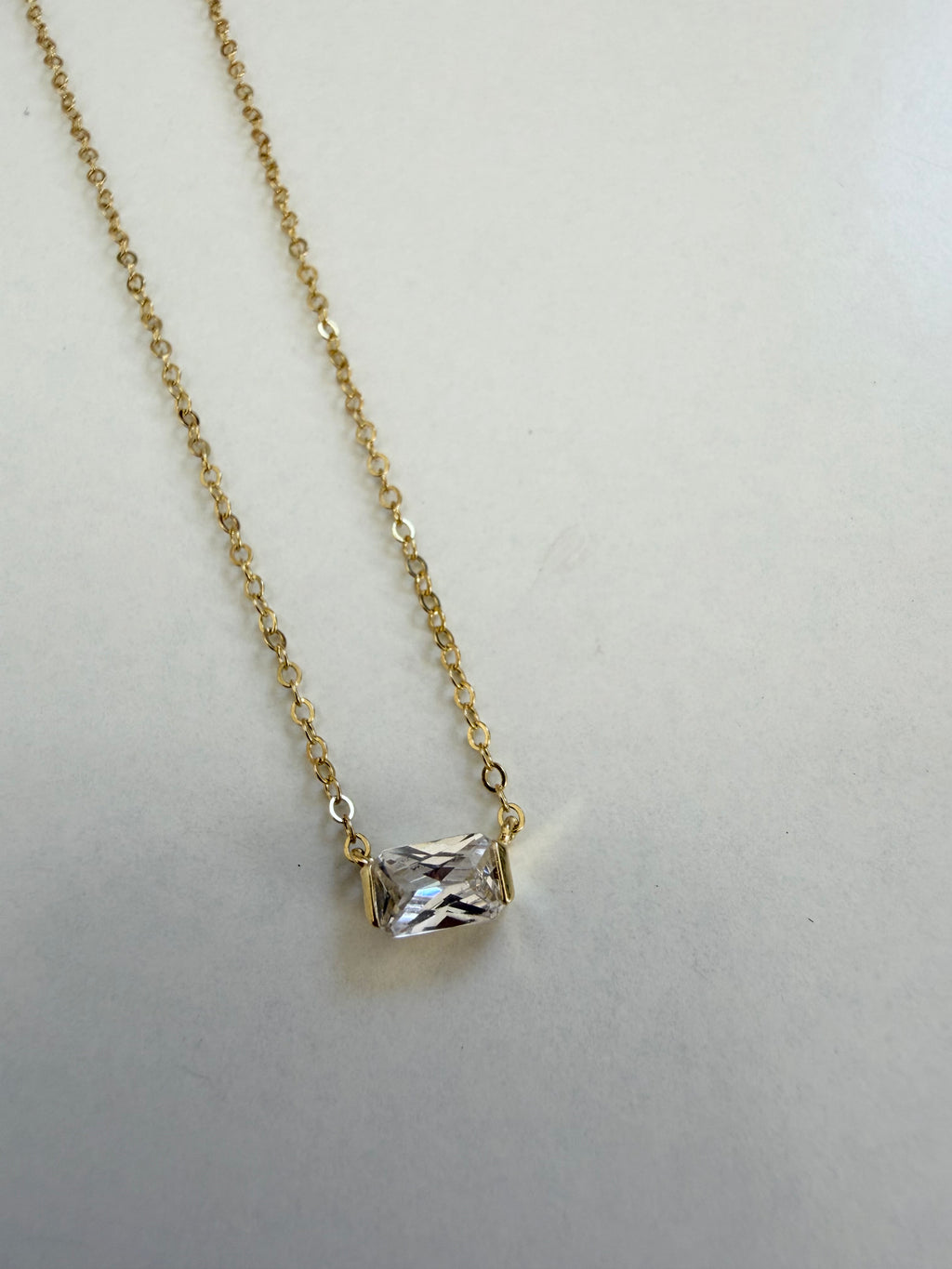 Mini Diamond Sterling Silver Gold Dipped Necklace