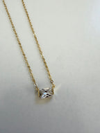 Mini Diamond Sterling Silver Gold Dipped Necklace