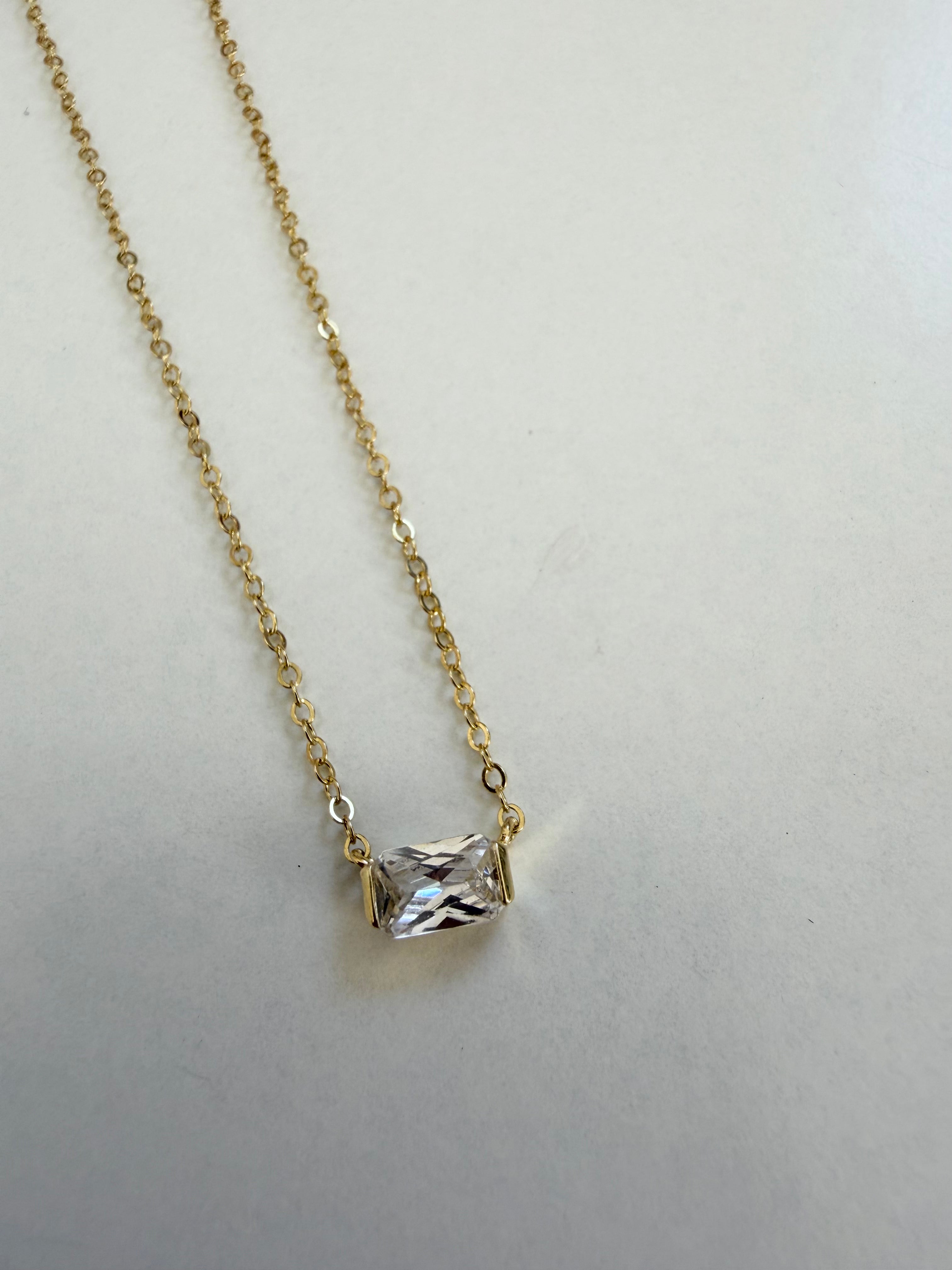 Mini Diamond Sterling Silver Gold Dipped Necklace