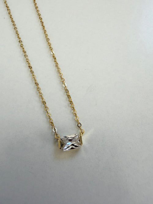 Mini Diamond Sterling Silver Gold Dipped Necklace