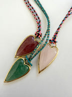 Natural Stone Heart Necklace