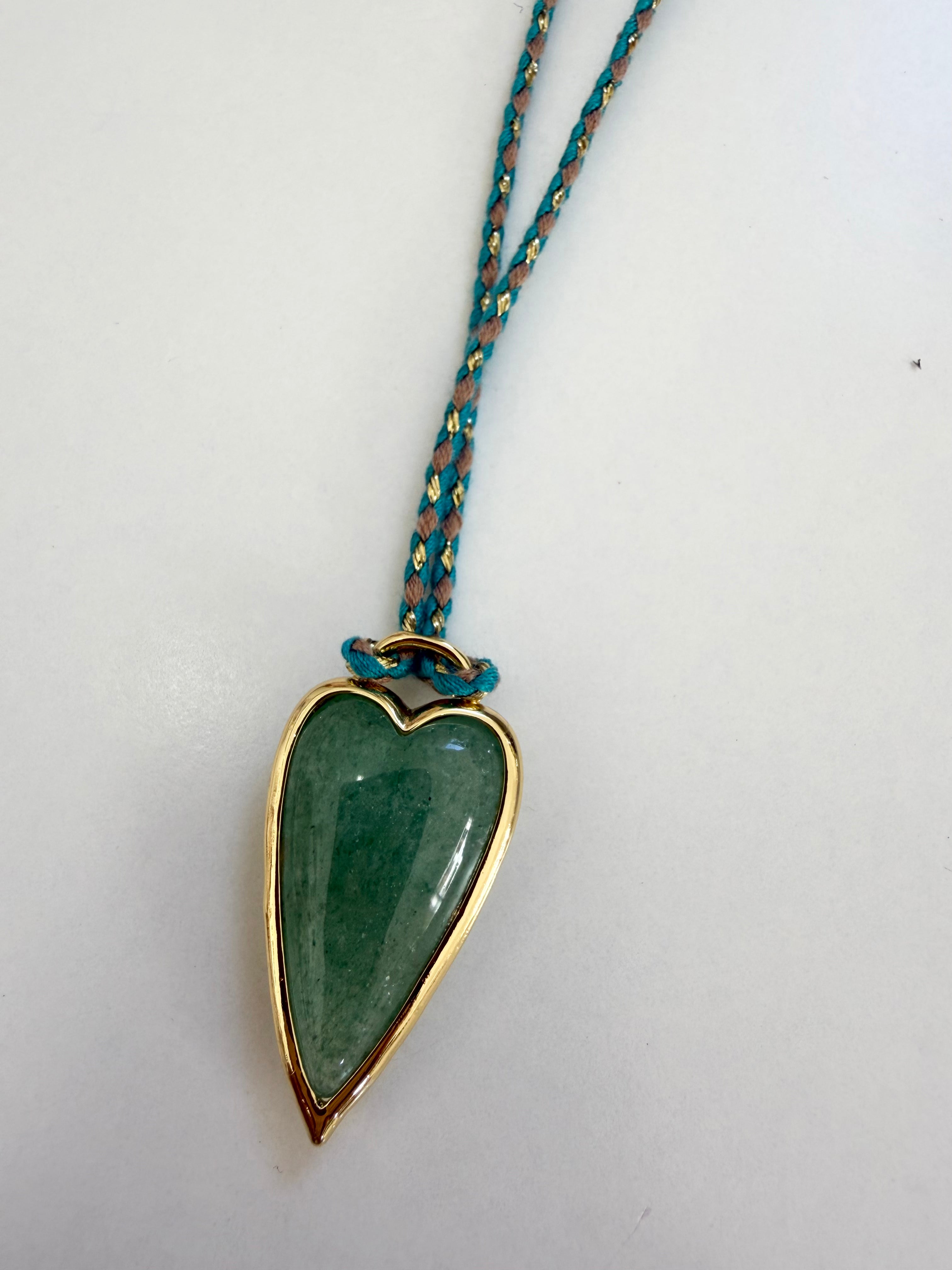 Natural Stone Heart Necklace