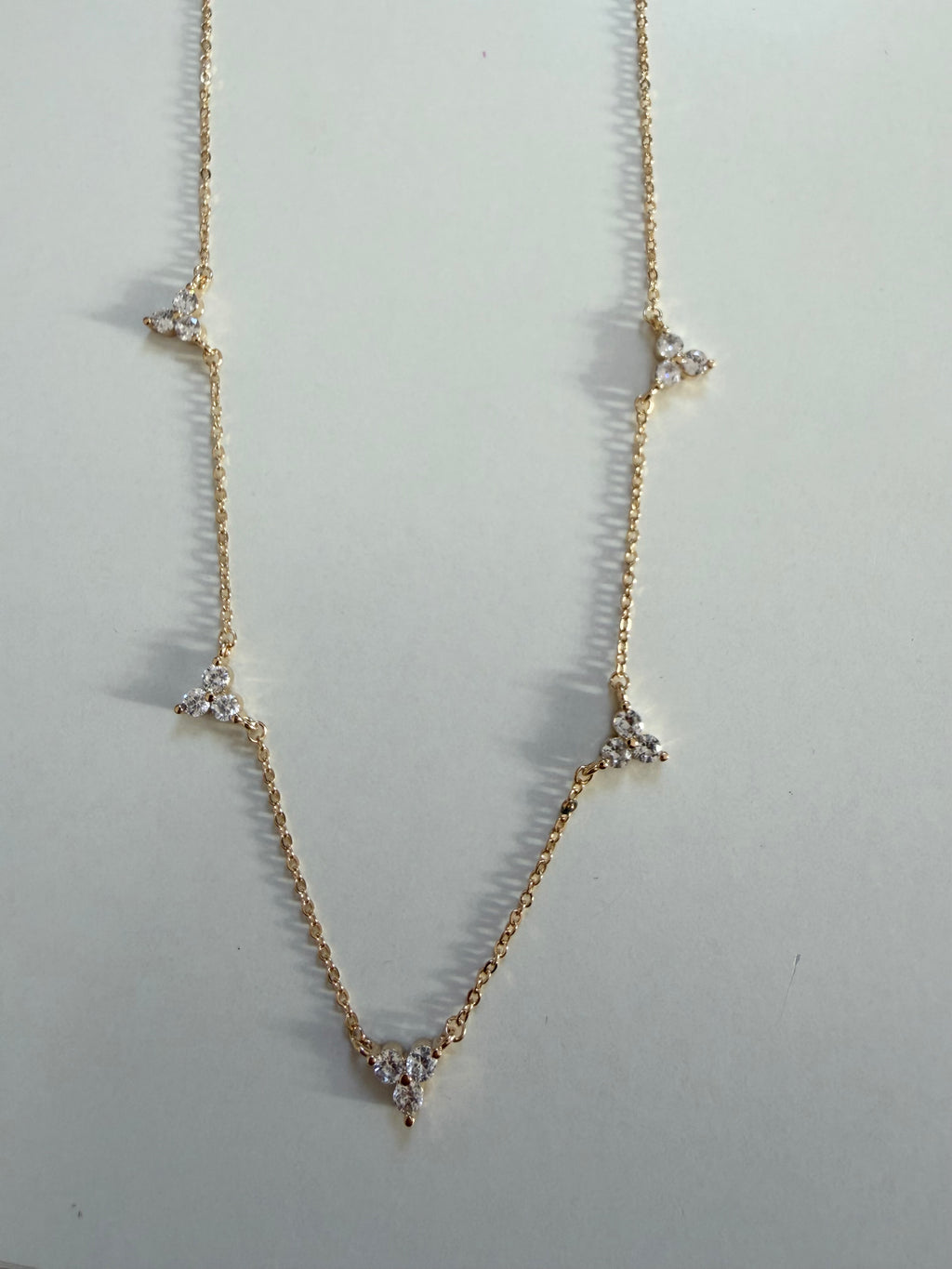 Triple Diamond Clover Quad Necklace