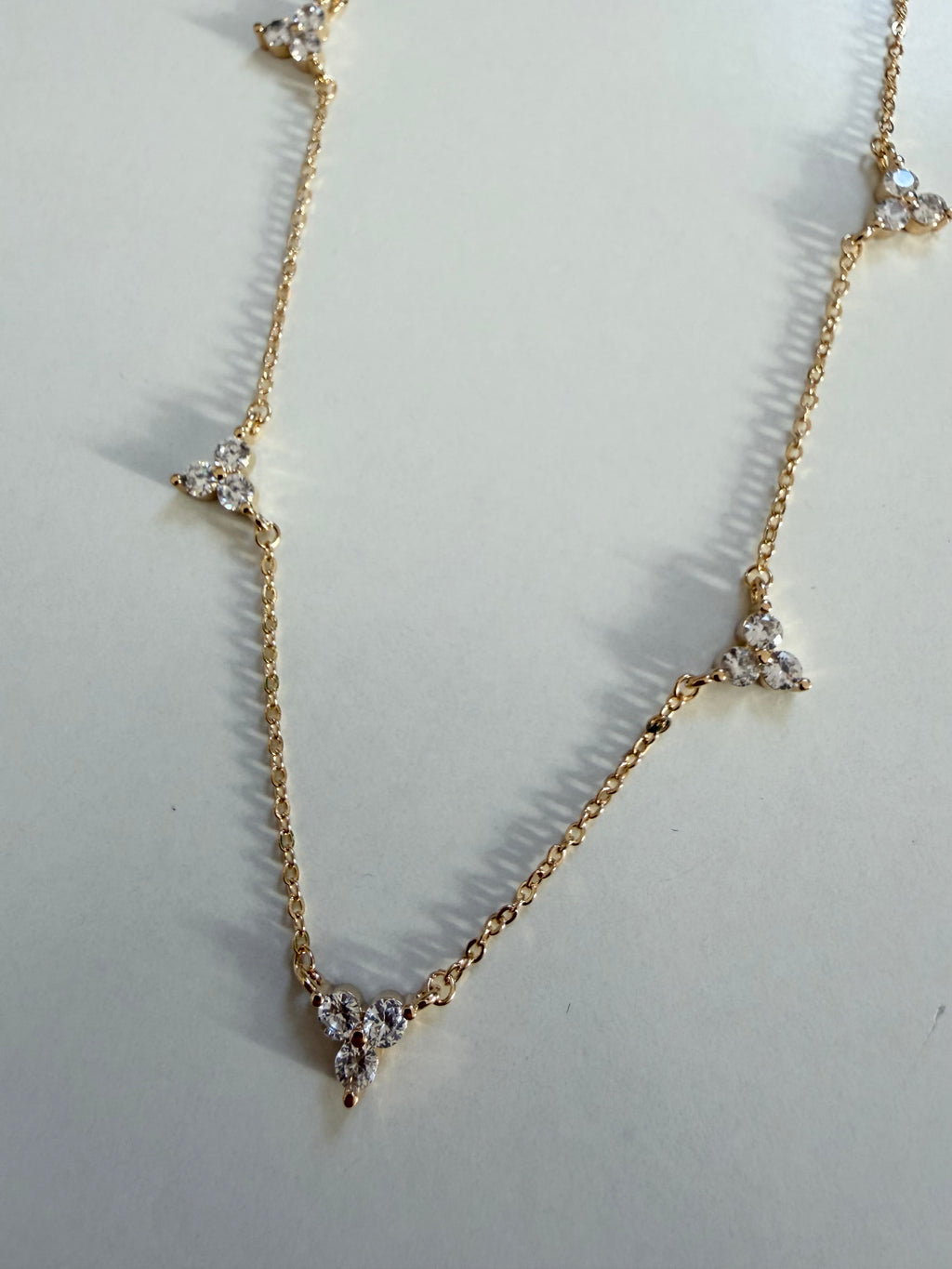 Triple Diamond Clover Quad Necklace