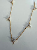 Triple Diamond Clover Quad Necklace