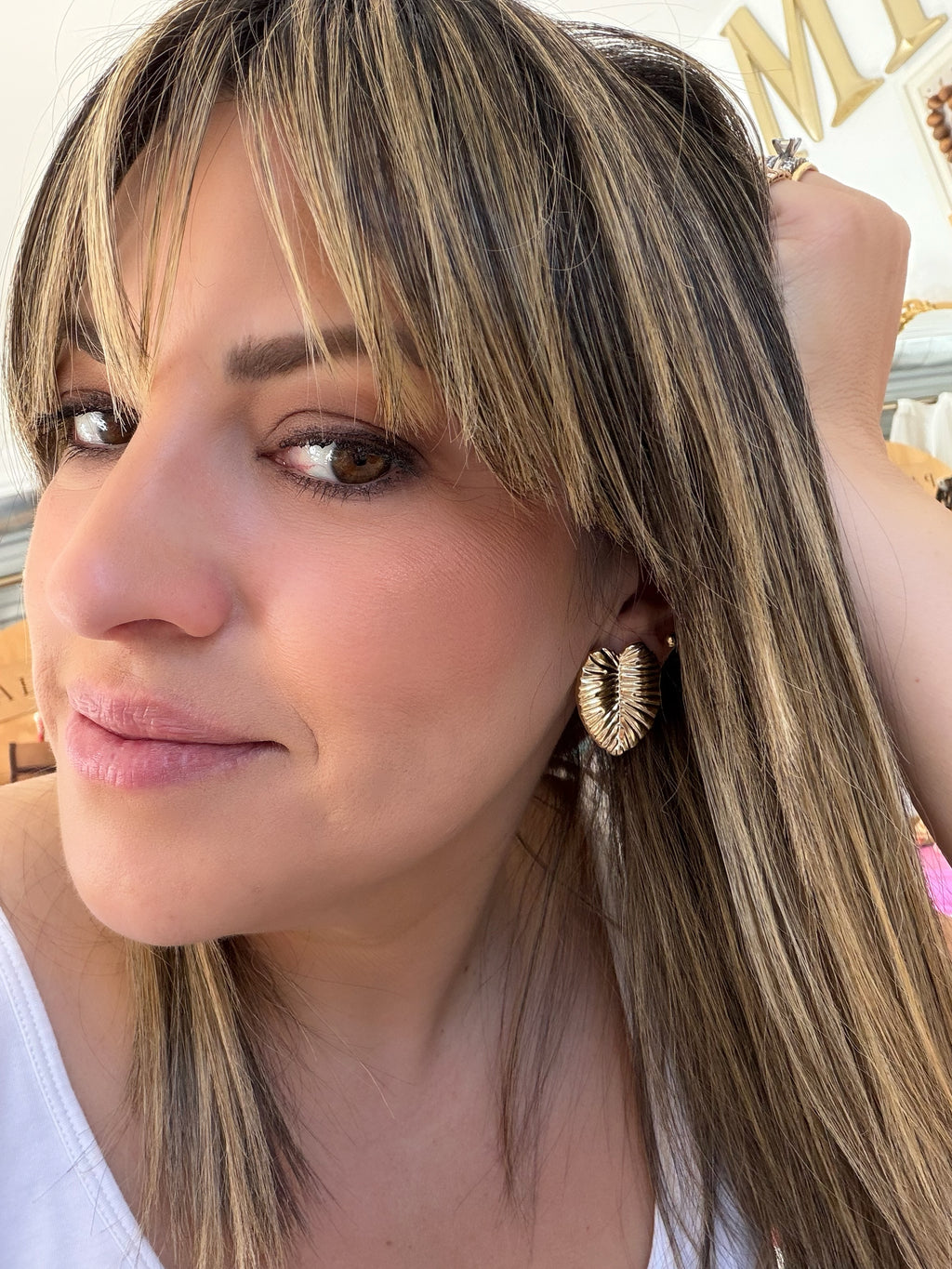 Gold Filled Monsterra Studs